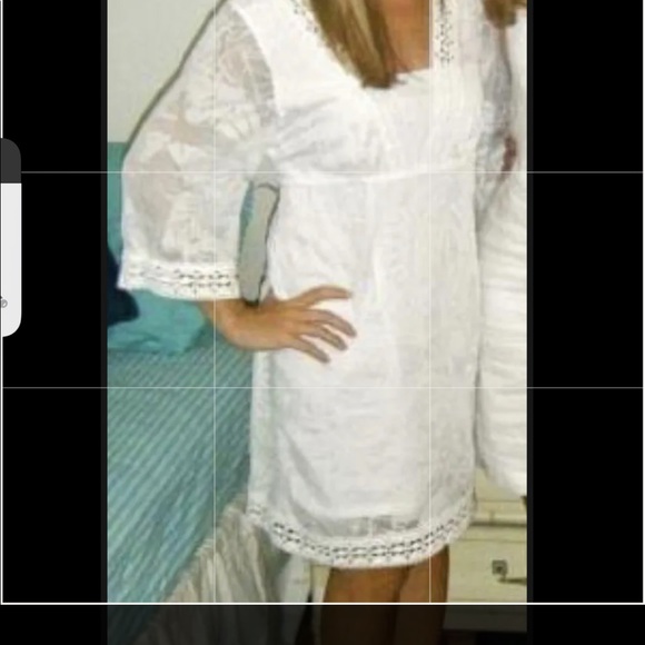 EUC Lilly Pulitzer Size M White 3/4 Sleeve Eyelet Dress - Picture 3 of 3